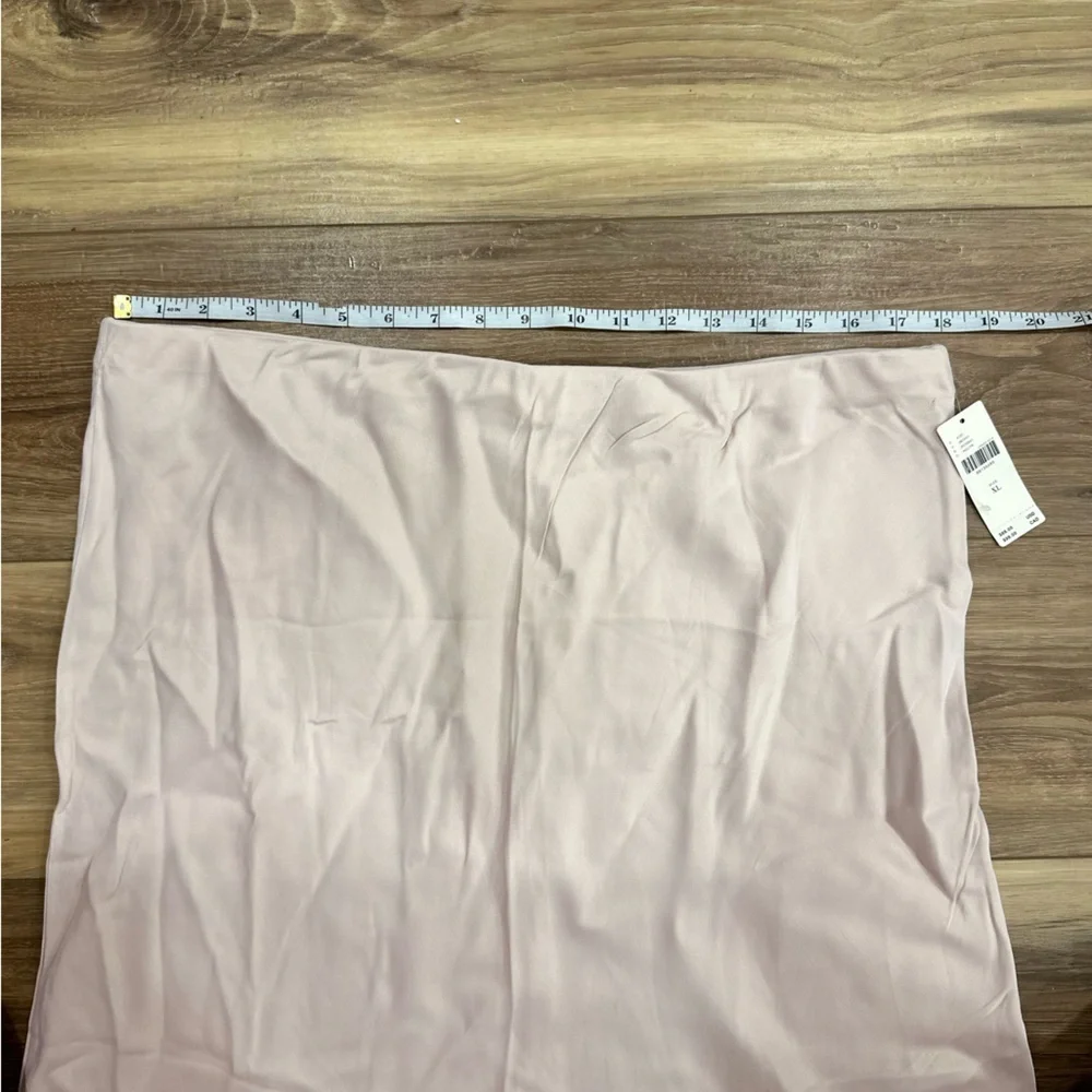 Anthropologie Tilda Midi Slip Skirt in Nude Pink Neutral Blush Sz XL NWT